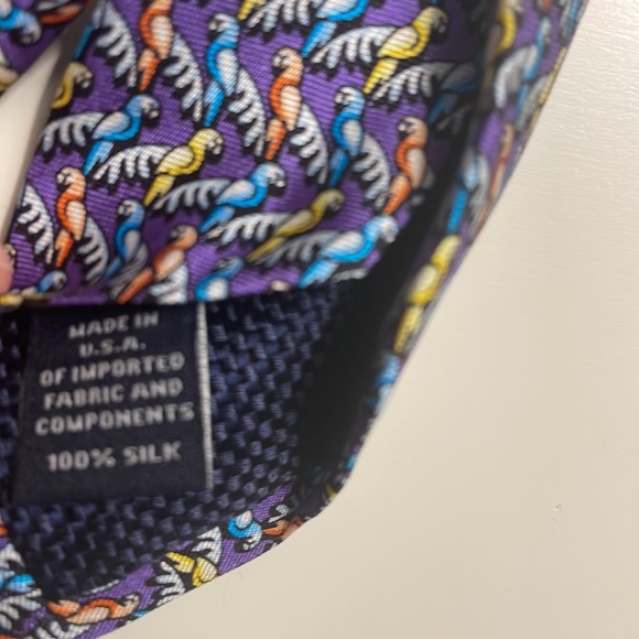 Cremieux Men’s Tie Silk Parrots Print Multicolor - Picture 8 of 8